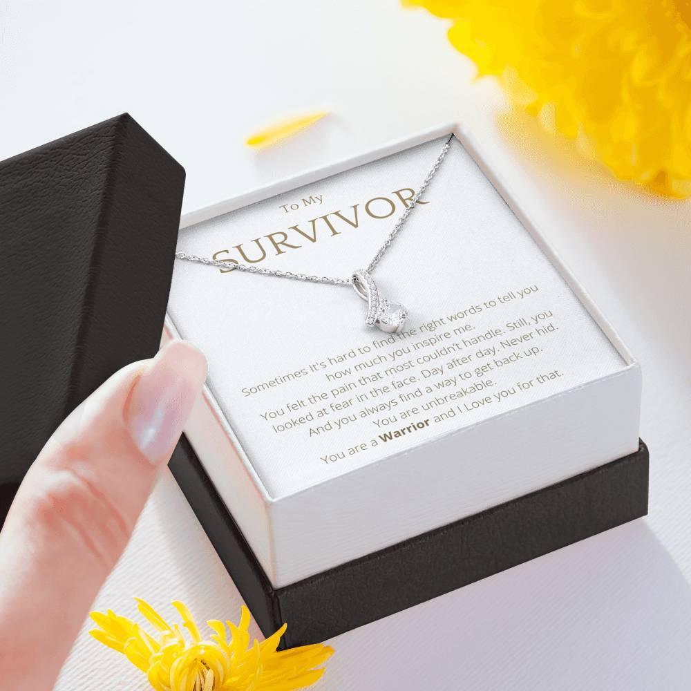 Survivor Ribbon Necklace - Inspiring Gift - 4Lovebirds