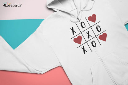 Tic-tac-Lovers Hoodie, Lovers matching T-shirt, Gift for Couples, Valentine Sweatshirt, Boyfriend / Girlfriend Longsleeve, Cute Tshirt - 4Lovebirds