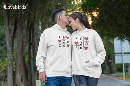 Tic-tac-Lovers Hoodie, Lovers matching T-shirt, Gift for Couples, Valentine Sweatshirt, Boyfriend / Girlfriend Longsleeve, Cute Tshirt - 4Lovebirds