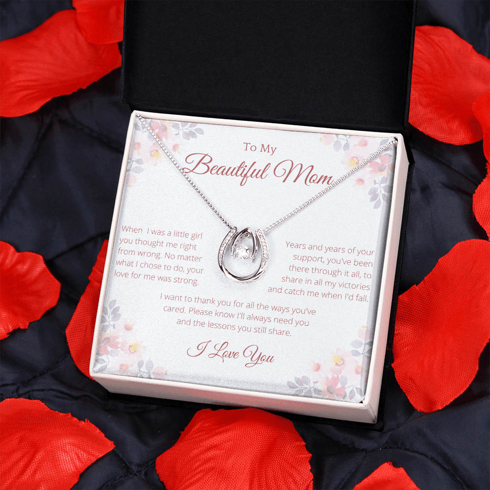 to My Beautiful Mom, Mother Day Gift from Son, Gift for Mom from Son, Necklace Gift for Mom Gift for Mother Gift Thank You Mom, Mother Necklace Gift