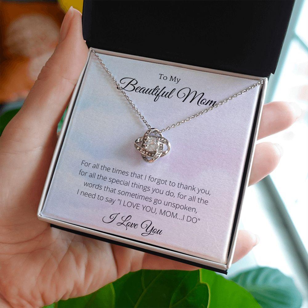 to My Beautiful Mom Lucky Necklace, Mother's Day Gift from Daughter, Mom Gift from Son, Mom Necklace, Birthday Gift, Mother's Day Necklace Mahogany