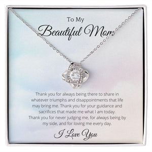 To My Beautiful Mom Necklace, Mother's Day Gift From Daughter, Mom Gift From Son, Mom Necklace, Birthday Gift, Mother's Day Necklace - 4Lovebirds