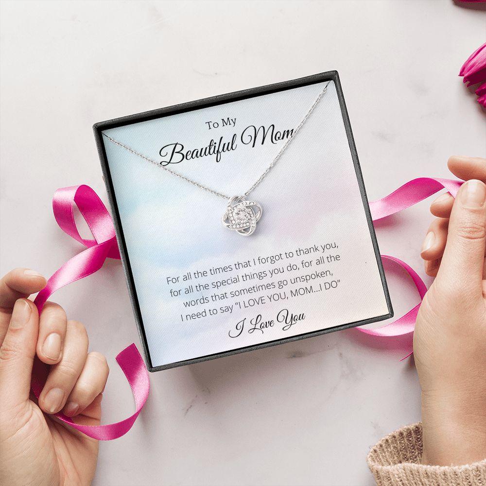 To My Beautiful Mom Necklace, Mother's Day Gift From Daughter, Mom Gift From Son, Mom Necklace, Birthday Gift, Mother's Day Necklace - 4Lovebirds
