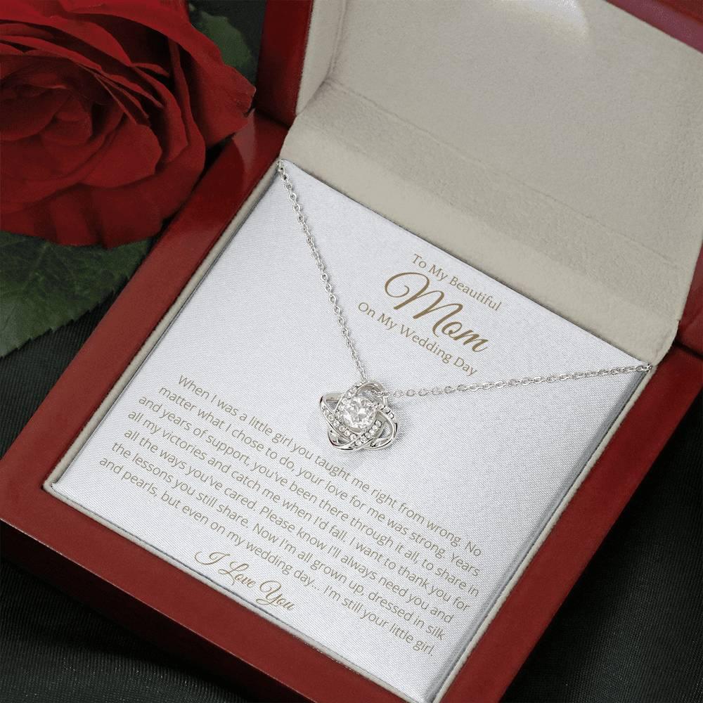 To My Beautiful Mom On My Wedding Day Lovely Knot Necklace - 4Lovebirds