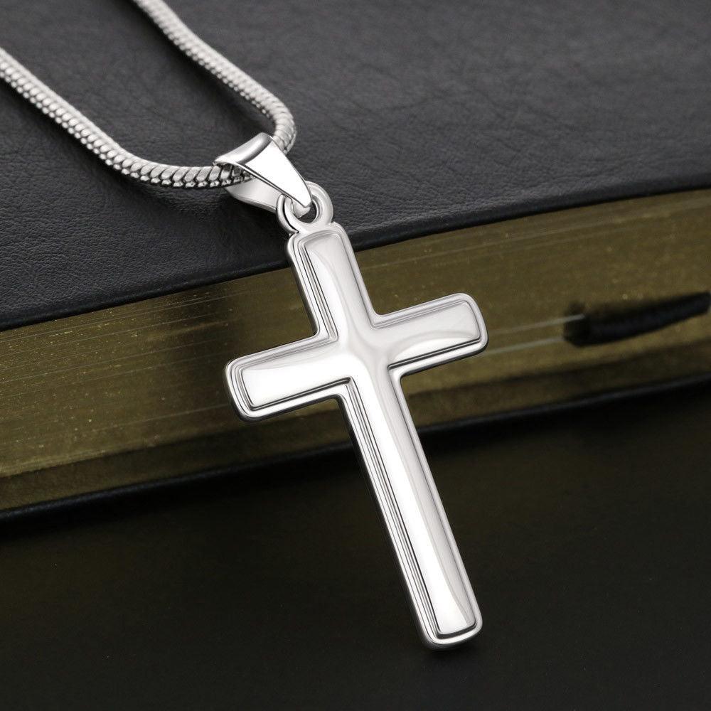 To My Boyfriend Stainless Steel Cross Necklace - 4Lovebirds