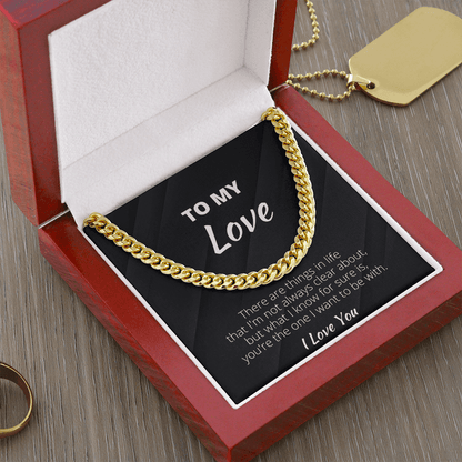 To My Love Cuban Link Chain, Gifts For Boyfriend From Girlfriend, Gifts For Husband From Wife - 4Lovebirds