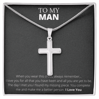 To My Man - Stainless Steel Cross Necklace - 4Lovebirds