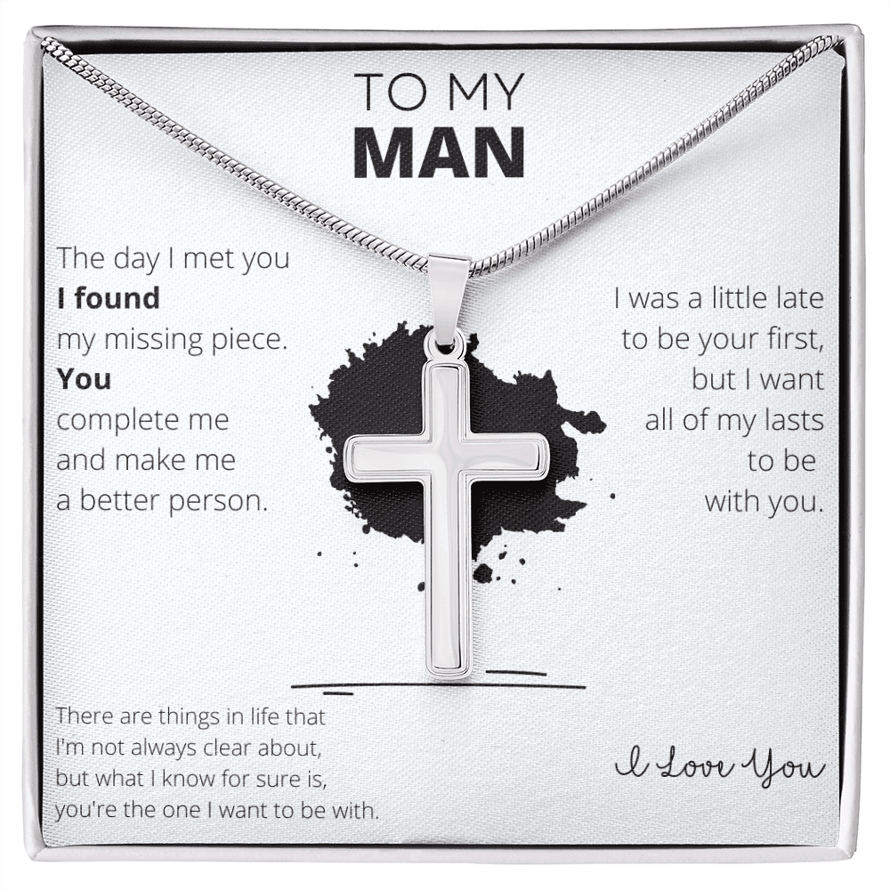 To My Man - Stainless Steel Cross Necklace - 4Lovebirds