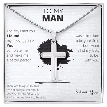 To My Man - Stainless Steel Cross Necklace - 4Lovebirds