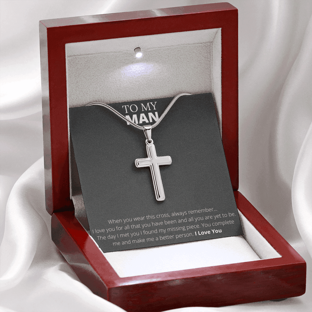 To My Man - Stainless Steel Cross Necklace - 4Lovebirds