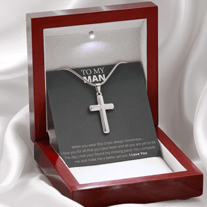 To My Man - Stainless Steel Cross Necklace - 4Lovebirds