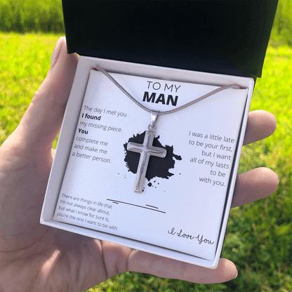 To My Man - Stainless Steel Cross Necklace - 4Lovebirds