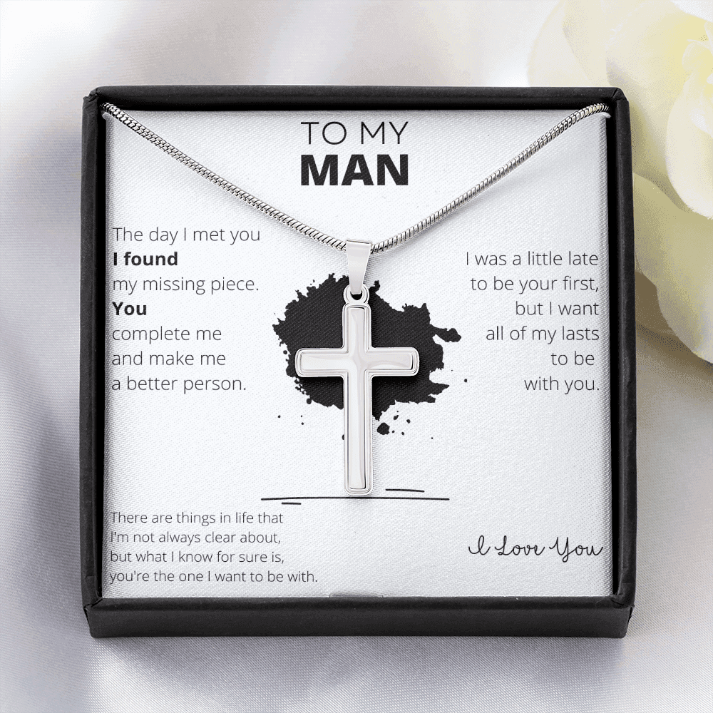 To My Man - Stainless Steel Cross Necklace - 4Lovebirds