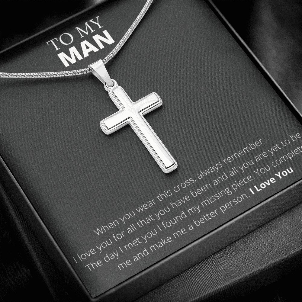 To My Man - Stainless Steel Cross Necklace - 4Lovebirds