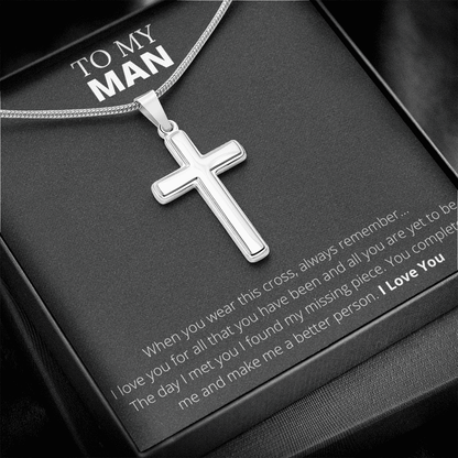 To My Man - Stainless Steel Cross Necklace - 4Lovebirds