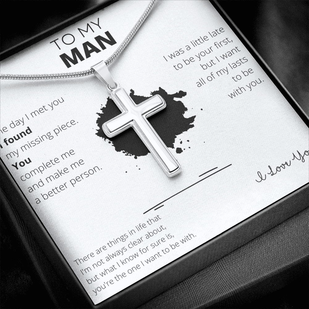 To My Man - Stainless Steel Cross Necklace - 4Lovebirds