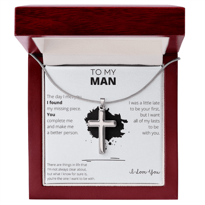 To My Man - Stainless Steel Cross Necklace - 4Lovebirds