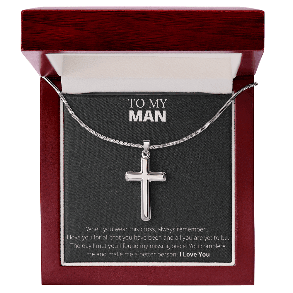 To My Man - Stainless Steel Cross Necklace - 4Lovebirds