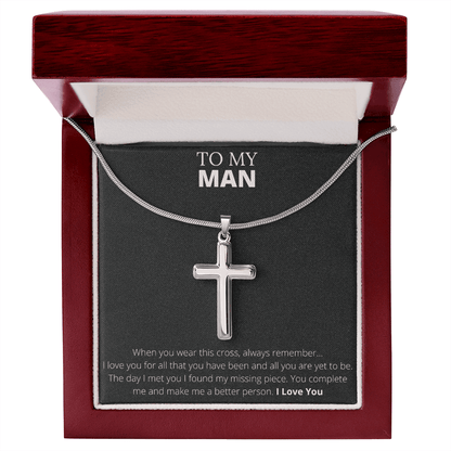 To My Man - Stainless Steel Cross Necklace - 4Lovebirds