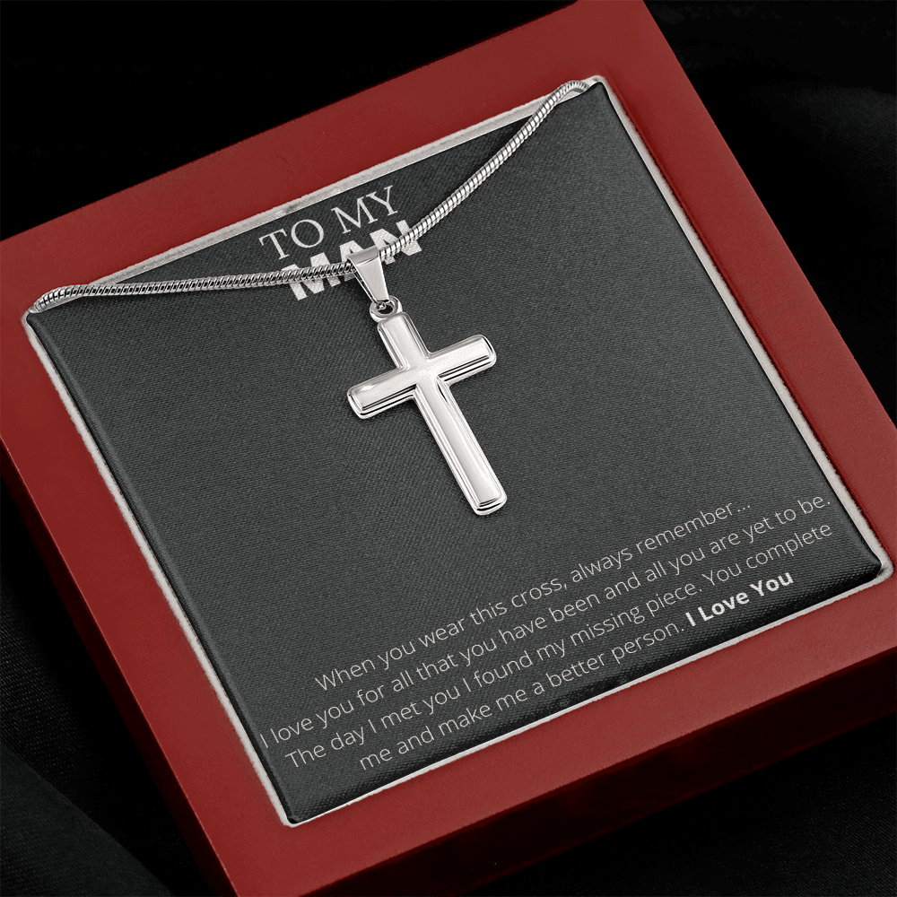 To My Man - Stainless Steel Cross Necklace - 4Lovebirds