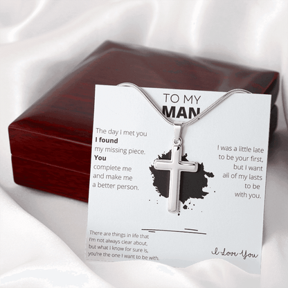 To My Man - Stainless Steel Cross Necklace - 4Lovebirds