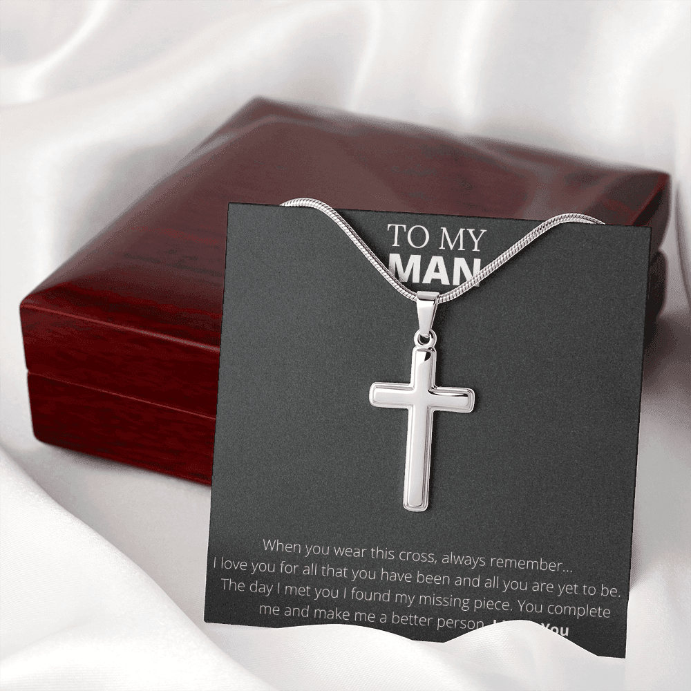 To My Man - Stainless Steel Cross Necklace - 4Lovebirds