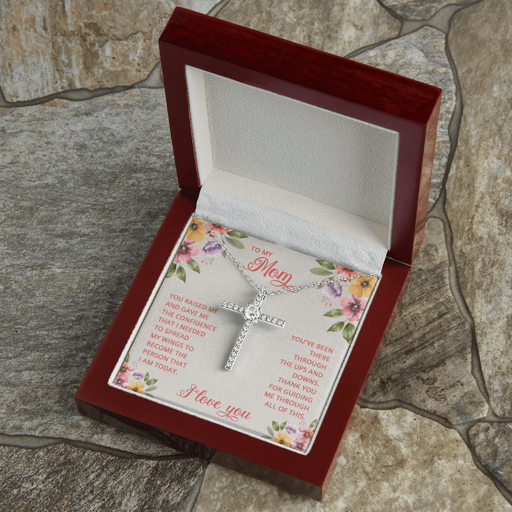 To My Mom Cross Necklace, Mother's Day Gift From Daughter, Mom Gift From Son, Mom Necklace, Birthday Gift, Mother's Day Necklace - 4Lovebirds
