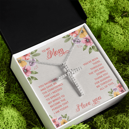 To My Mom Cross Necklace, Mother's Day Gift From Daughter, Mom Gift From Son, Mom Necklace, Birthday Gift, Mother's Day Necklace - 4Lovebirds