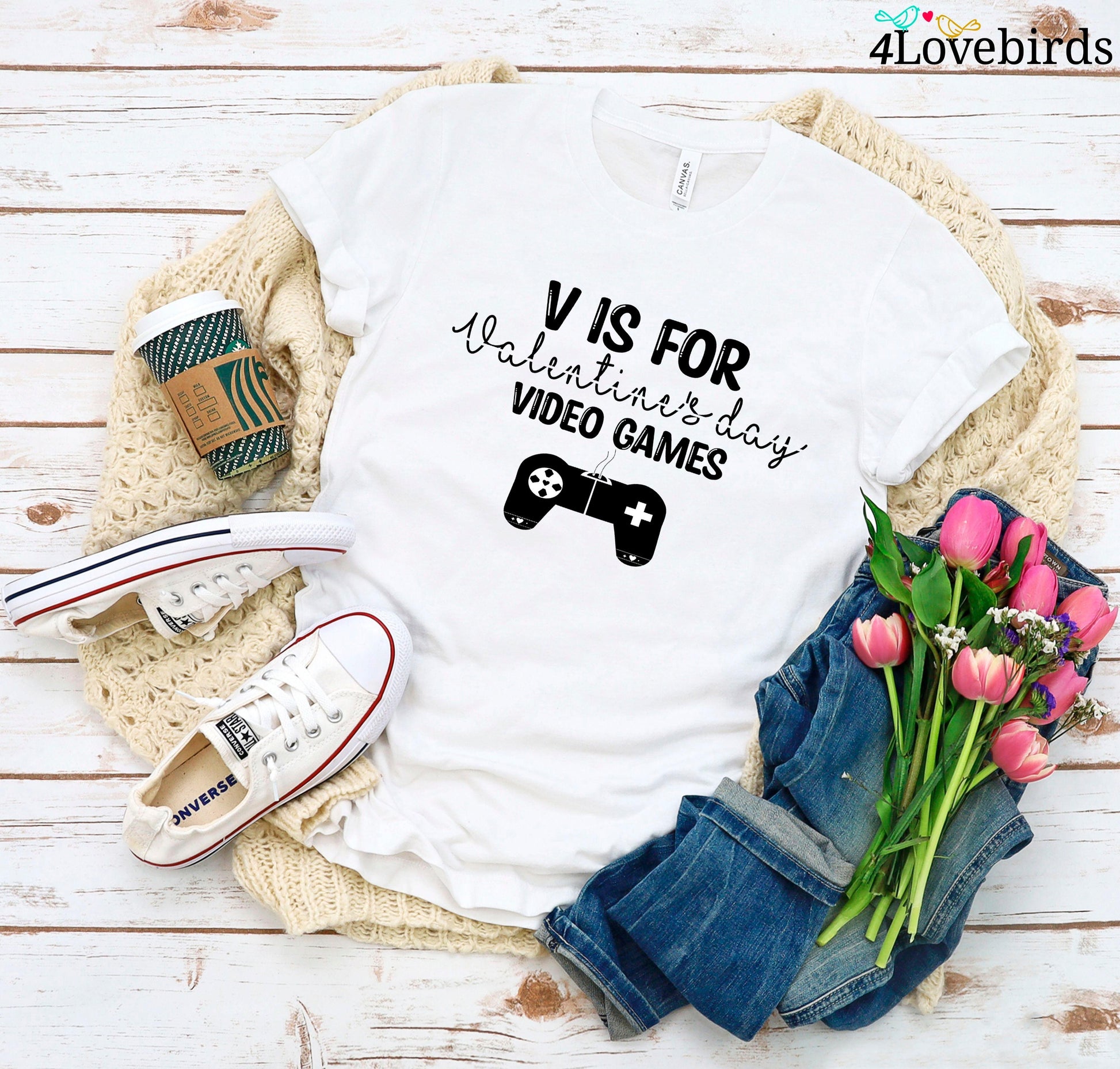 V Is For Video Games - Valentine's Day Kids' Youth Long and Short Sleeve Hoodie - 4Lovebirds