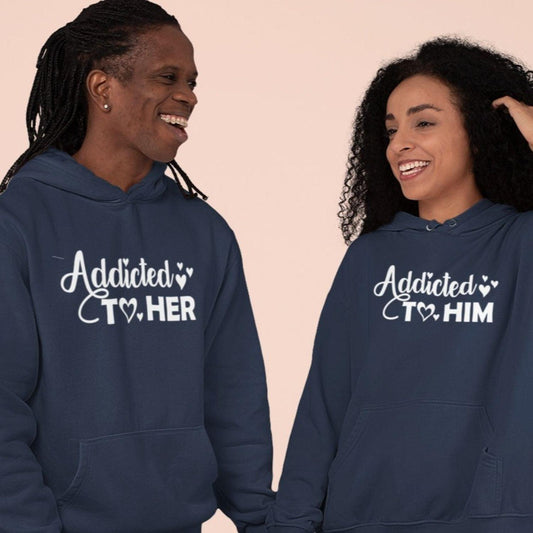 Valentine Gift: Matching Set for Couples - Addict Him & Her Tops & Sweatshirts - 4Lovebirds