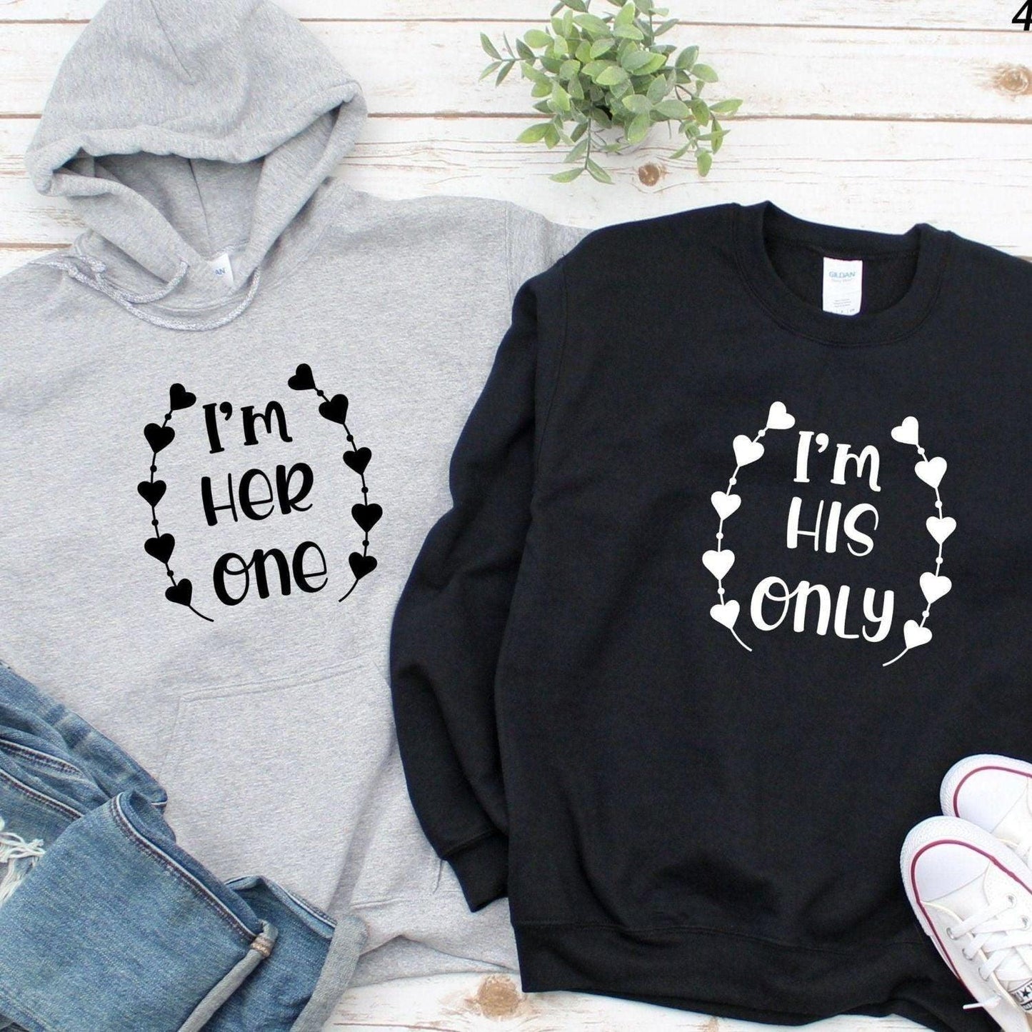 Valentine Gift: Matching Set for Couples - I'm Her One & I'm His Only - 4Lovebirds
