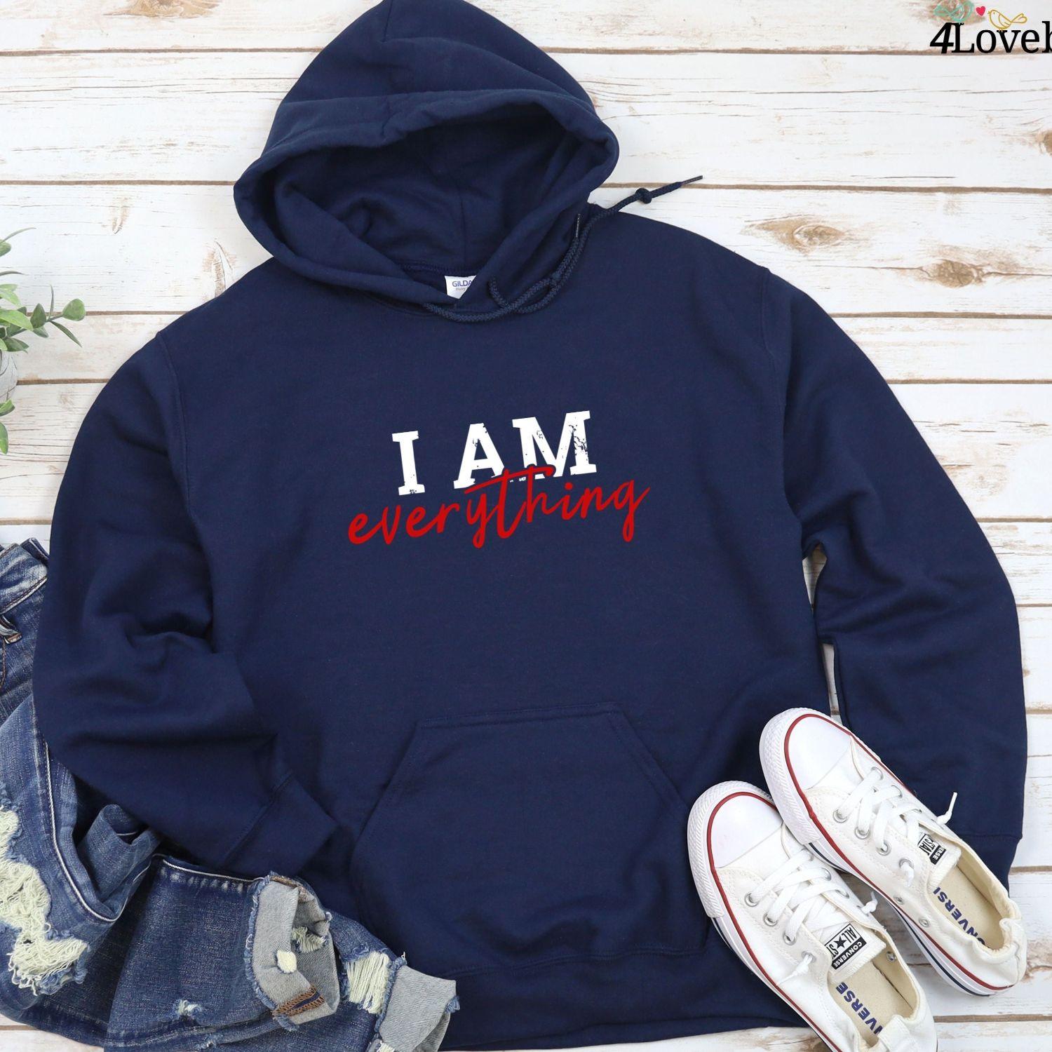 Valentine Matching Set: Everything I Need Hoodie + I'm Everything T-Shirt - Gift for Couples - 4Lovebirds