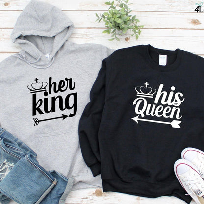Valentine Matching Set: His Queen & Her King Gift for Couples - 4Lovebirds