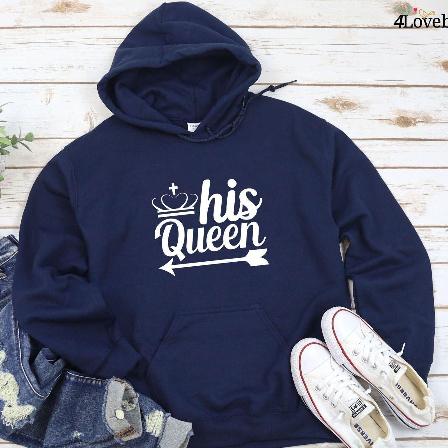 Valentine Matching Set: His Queen & Her King Gift for Couples - 4Lovebirds