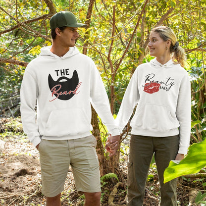 Valentines Day Couple Matching Set: Beauty & Beard Hoodie & Sweatshirt! - 4Lovebirds