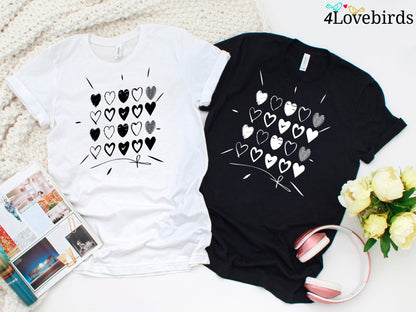 Valentines Day Hoodie, Heart Sweatshirt, Valentines Day Shirts For Women, Teachers Gift, Cute Heart Longsleeve, Cute Valentine Shirt - 4Lovebirds
