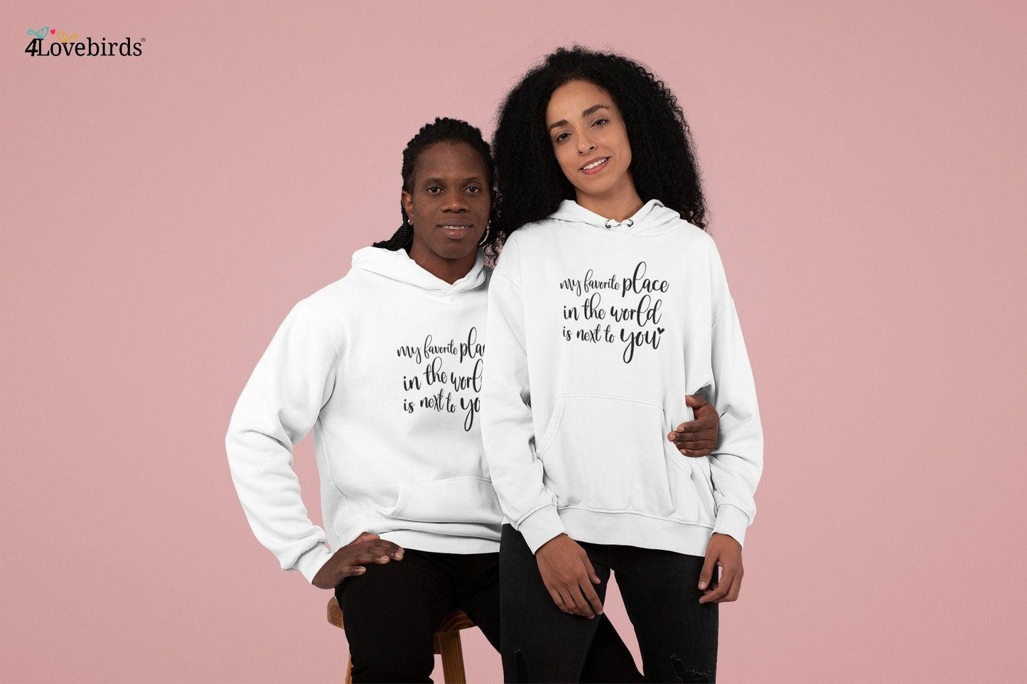 With you I am home Hoodie, Lovers T-shirt, Gift for Couples, Valentine Sweatshirt, Boyfriend / Girlfriend Longsleeve, Cute Tshirt - 4Lovebirds