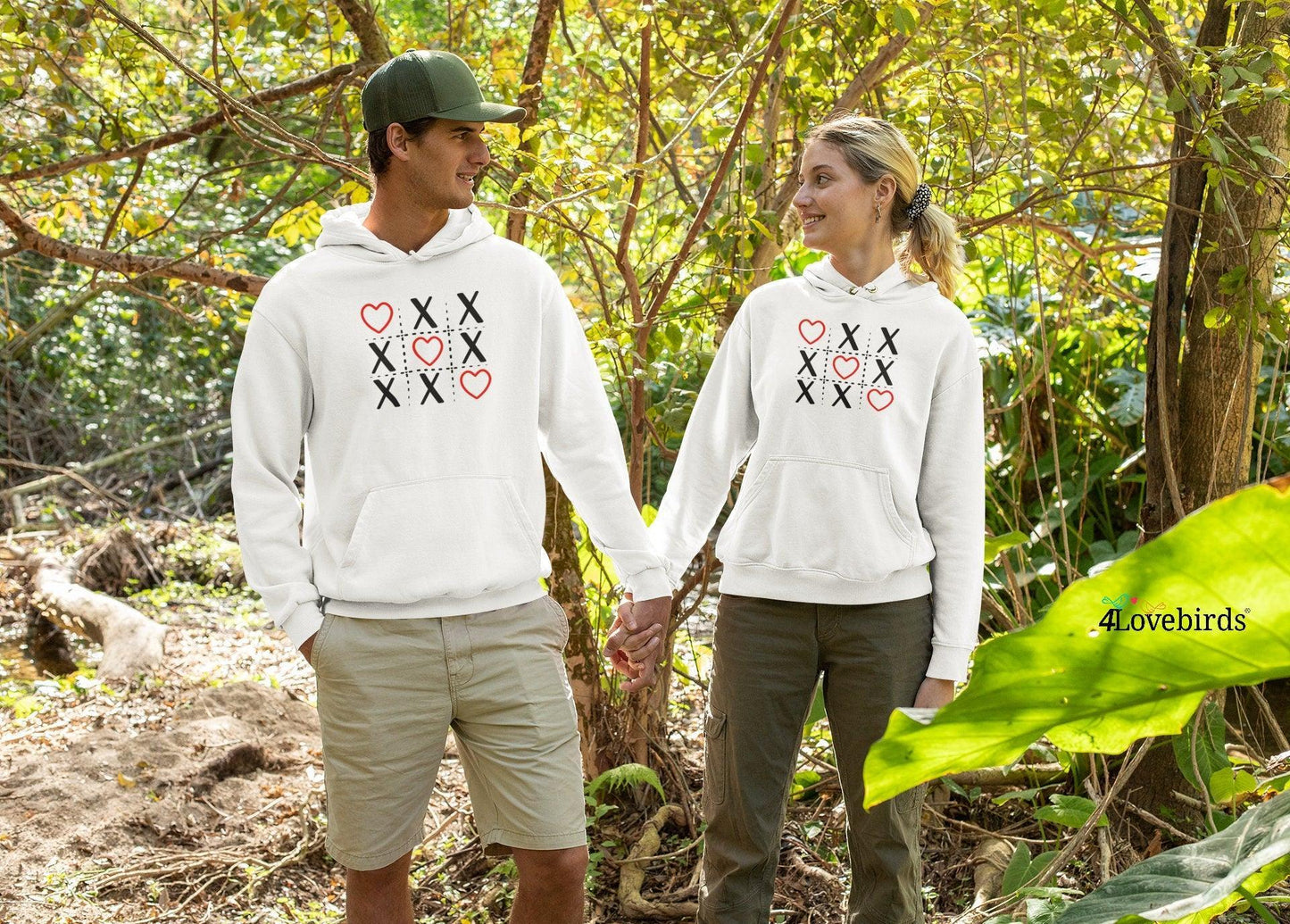 XoXo Tic Tac Toe game of love Hoodie, Lovers T-shirt, Gift for Couples, Valentine Sweatshirt, Boyfriend and Girlfriend Longsleeve - 4Lovebirds