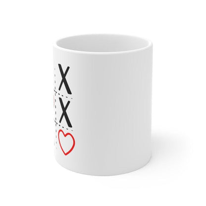 XoXo Tic Tac Toe game of love Mug, Lovers Mug, Gift for Couples, Valentine Mug, Boyfriend and Girlfriend Mug - 4Lovebirds