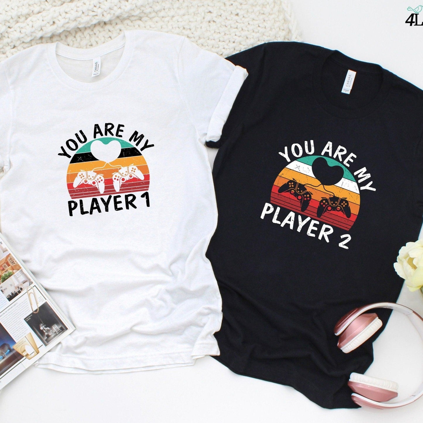 You are my player 1 / 2Hoodie, Lovers matching T-shirt, Gift for Couples, Valentine Sweatshirt, Gaming Couple Longsleeve, Geek Couple Tshirt - 4Lovebirds