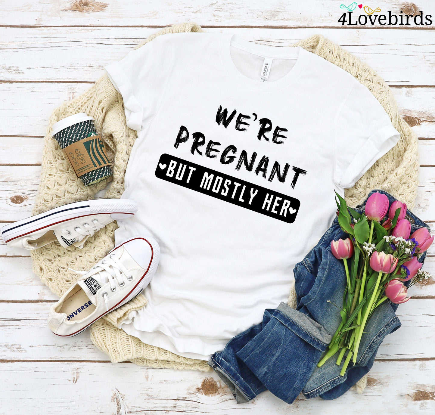 You Can Stop Asking When We're Having A Baby/We're Pregnant But Mostly Her T-Shirt, Parents Gifts, Parents Hoodies, Mom & Dad Sweatshirts - 4Lovebirds