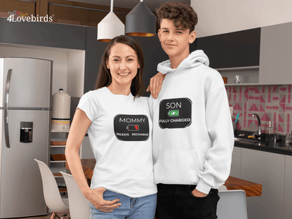 Battery Family Matching Shirt, Customize Family Shirt, Funny Family Matching Shirt, Family Shirt, Cool Family Tees, Mommy Daddy Son Daughter - 4Lovebirds
